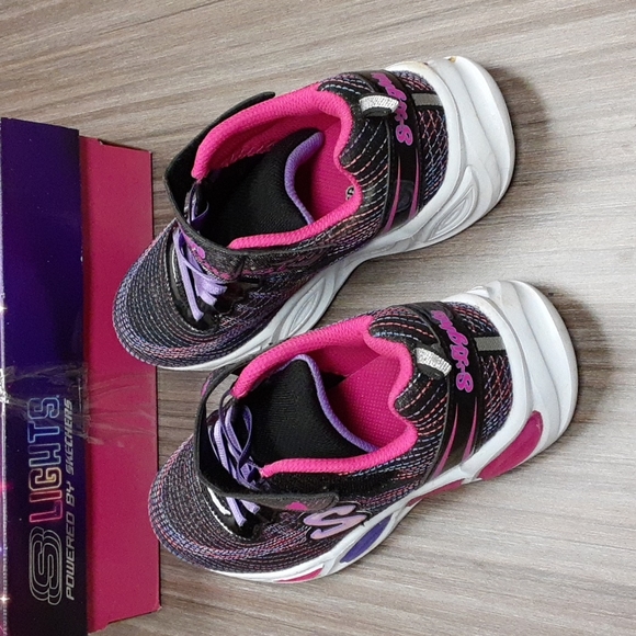 Skechers S Lights Shimmer Beams Sparkle Glitz Youth Light Up Shoes - Picture 2 of 9